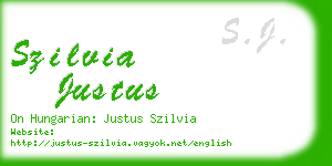 szilvia justus business card